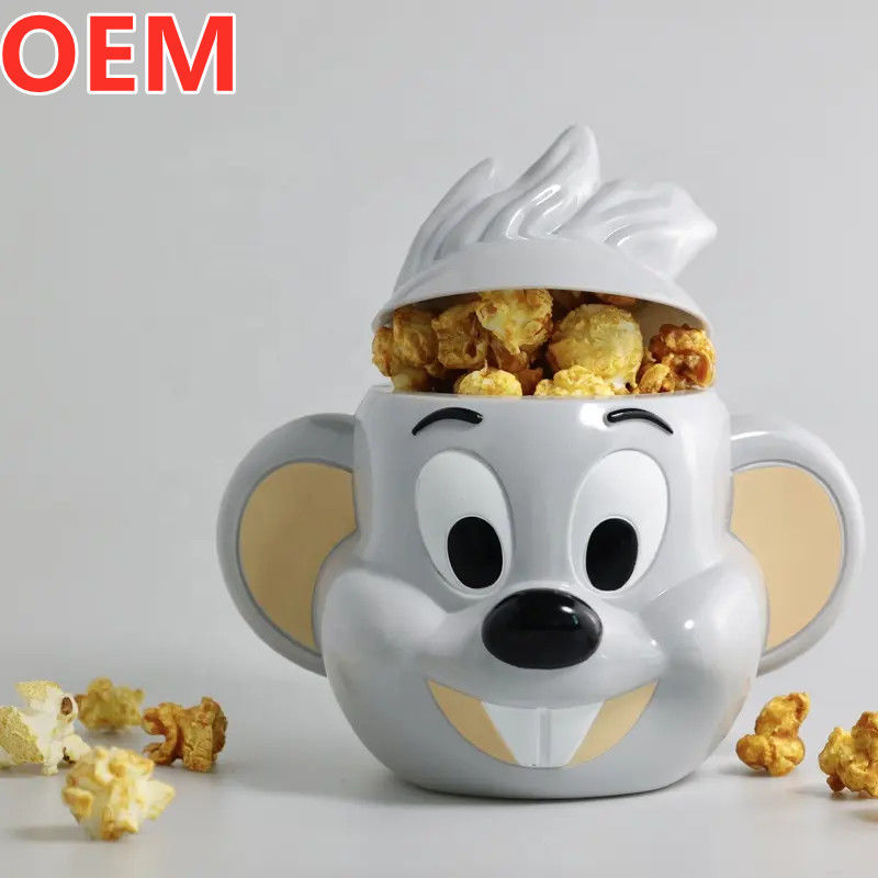 بطری پاپ کورن کارتونی سفارشی طراحی 3d پلاستیکی