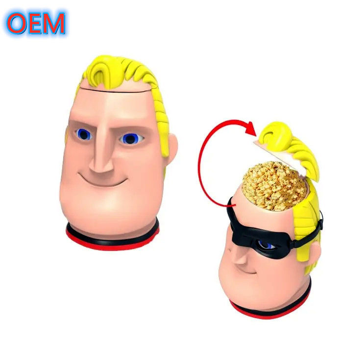 کارتون Popcorn Bucket سفارشی سازی، طراحی OEM با کیفیت بالا Popcorn Bucket پلاستیکی