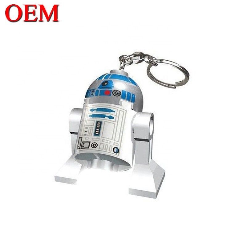 اسباب بازي وينيلي سفارشي ساخت 3D LED کارتوني Keychain لوازم جانبي KeyRing پلاستیکي براي کيف