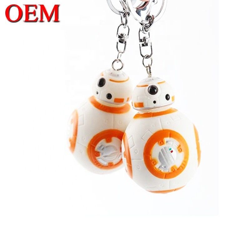 اسباب بازي وينيلي سفارشي ساخت 3D LED کارتوني Keychain لوازم جانبي KeyRing پلاستیکي براي کيف