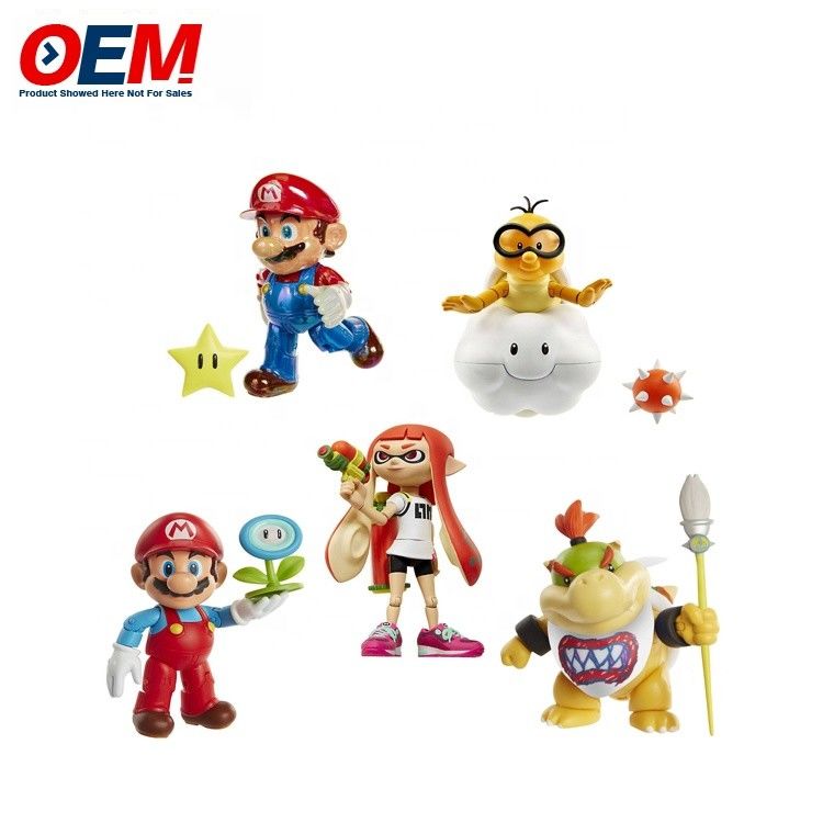 فابريکه سفارشي پلاستیک pvc وینیل اسباب بازي فرگور سفارشی Kawaii شکل ماریو مجموعه اسباب بازي جمعی