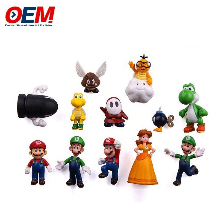 فابريکه سفارشي پلاستیک pvc وینیل اسباب بازي فرگور سفارشی Kawaii شکل ماریو مجموعه اسباب بازي جمعی
