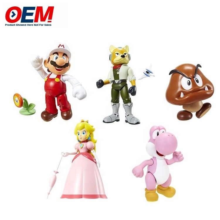 فابريکه سفارشي پلاستیک pvc وینیل اسباب بازي فرگور سفارشی Kawaii شکل ماریو مجموعه اسباب بازي جمعی