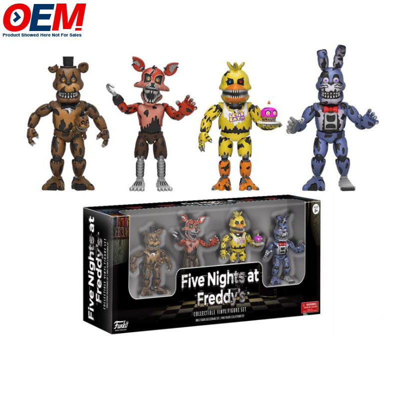 OEM سفارشی شده فروش گرم ورود جدید پنج شب در فریدی Action Figures 4pcs/pack مدل اسباب بازی FNAF مدل PVC Action Figure