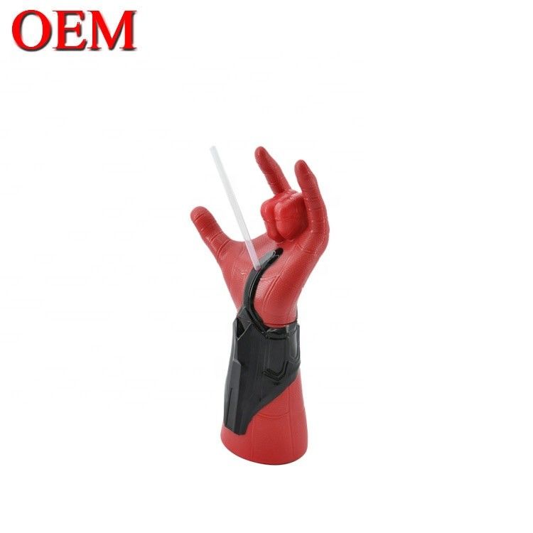 مدل سفارشی مرد عنکبوتی 3D بطری OEM شکل شخصیت فنجان کاه ساخته شده ABS 50oz فابریکه فنجان