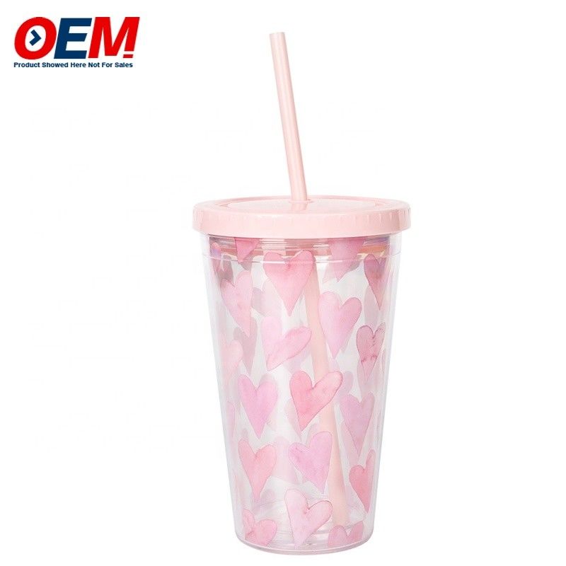 فابريکه سفارشي پي پي دو طرفه با کاه OEM فنجان پلاستیکی آب خرس خوشگله
