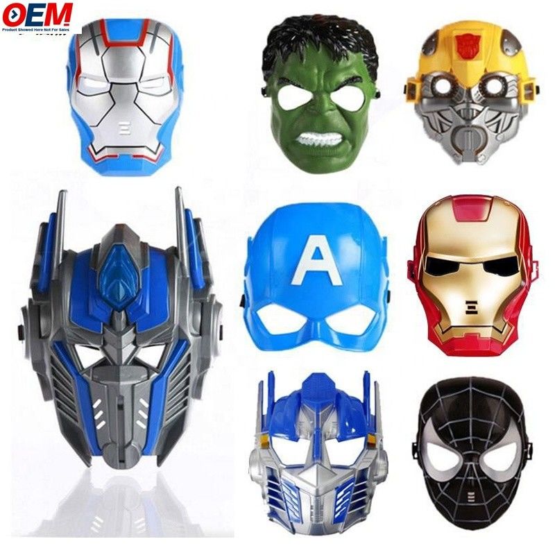 ماسک های هالووین سفارشی ماسک های ابرقهرمان پی وی سی Spider Iron Hero Hulk Captain America ماسک های کاسپلی لباس های صورت ماسک