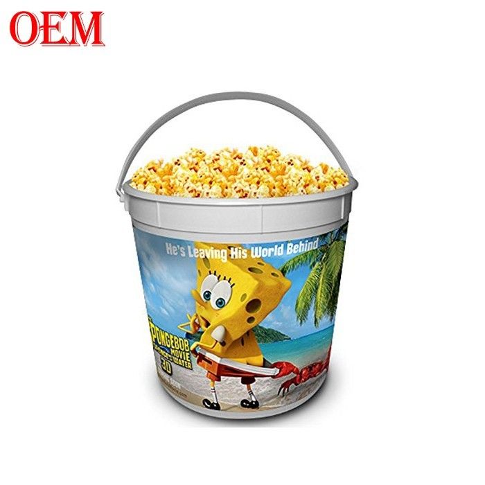 سفارشی چاپی ستاره فیلم ظرف پاپ کرن پلاستیکی طرح OEM سطل پاپ کرن پلاستیکی