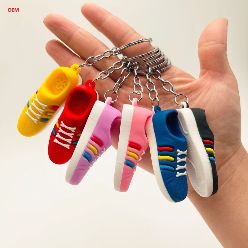 3D مینی کفش Keychain شخصیت Keychain با فلزی حلقه کلید Key Ring سفارشی Plasitc شکل Keychain