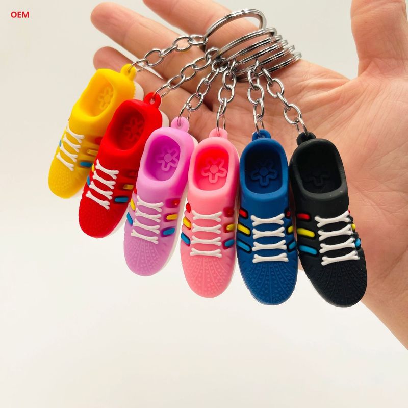 3D مینی کفش Keychain شخصیت Keychain با فلزی حلقه کلید Key Ring سفارشی Plasitc شکل Keychain