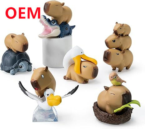 اسباب بازی های خنده دار حیوانات ساخته شده 6 طرح عروسک های PVC مواد OEM PVC اسباب بازی های کوچک