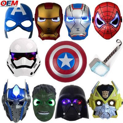 ماسک های هالووین سفارشی ماسک های ابرقهرمان پی وی سی Spider Iron Hero Hulk Captain America ماسک های کاسپلی لباس های صورت ماسک